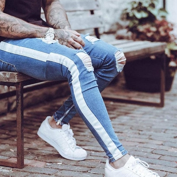 New w/ Tags Mens Jeans Skinny Unique Comfortable Denim w/ Multiple Sizes - Picture 4 of 6